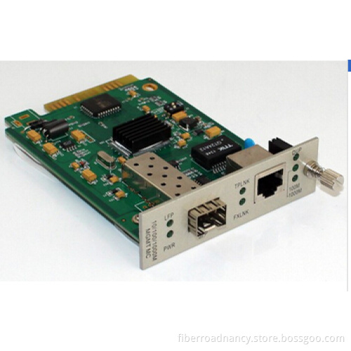 10 / 100 / 1000base-TX To 1000base-FX Managed Media Converter Card
